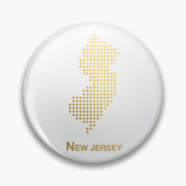Item preview, New Jersey gold dotted map designed and sold by captaingursel.