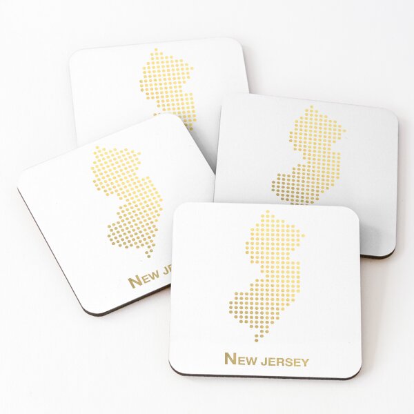 Item preview, New Jersey gold dotted map designed and sold by captaingursel.