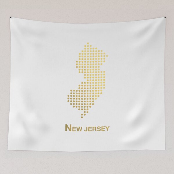 Item preview, New Jersey gold dotted map designed and sold by captaingursel.