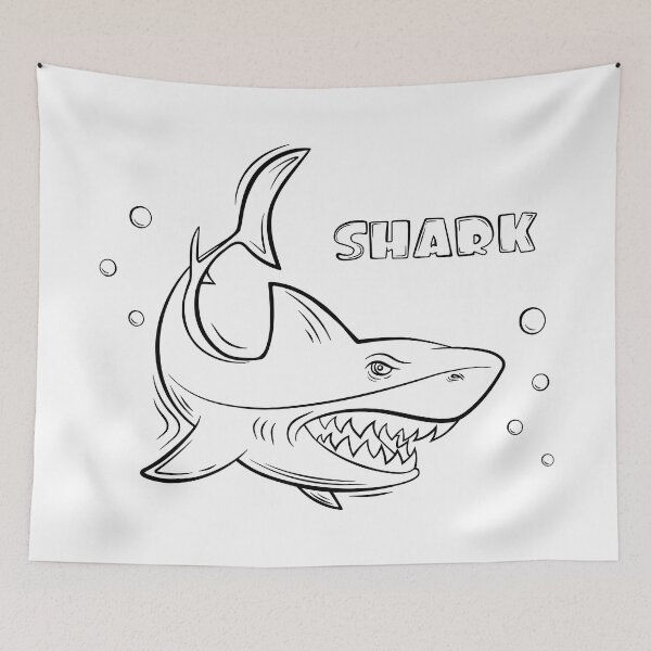 Item preview,  black and white shark designed and sold by alyaST14.