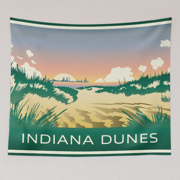 Item preview, Blissful Beach Indiana Dunes Poster designed and sold by indianadunes.
