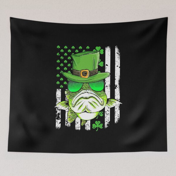Item preview, Fishing Leprechaun St Patrick's Day Vintage US Green Clover designed and sold by franktimothy.