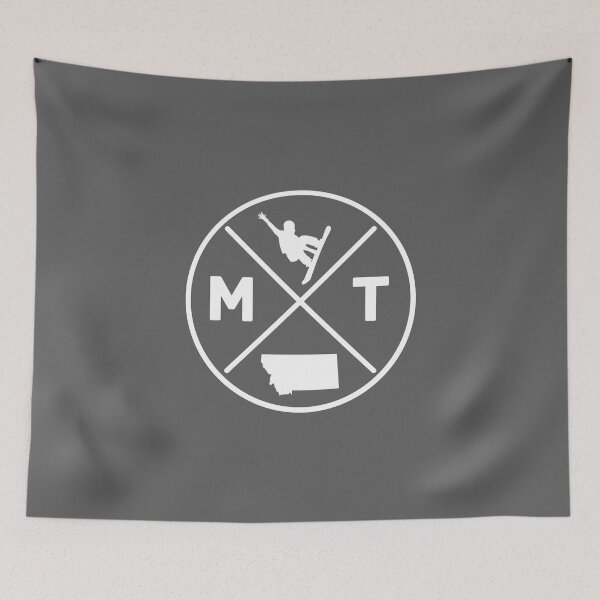 Item preview, 406 - Montana - MT  Snowboard - with state silhouette and snowboarder 02 designed and sold by Gilby-Designs.
