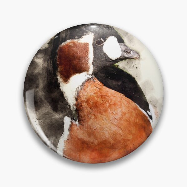 Item preview, Red breasted goose lying portrait watercolor designed and sold by Grégory DUBUS.