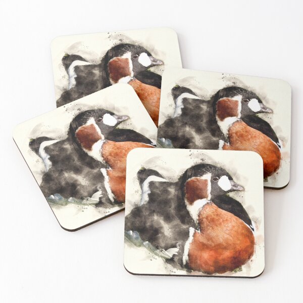 Item preview, Red breasted goose lying portrait watercolor designed and sold by Grégory DUBUS.