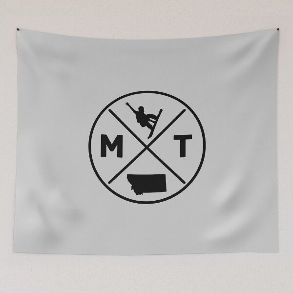 Item preview, 406 - Montana - MT  Snowboard - with state silhouette and snowboarder 01 designed and sold by Gilby-Designs.