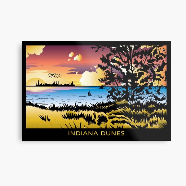 Dynamic Skyline Indiana Dunes Poster Metal Print