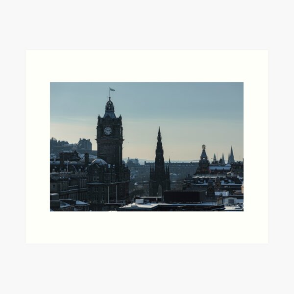 Princes Street skyline from Calton Hill, Edinburgh, Scotland Art Print