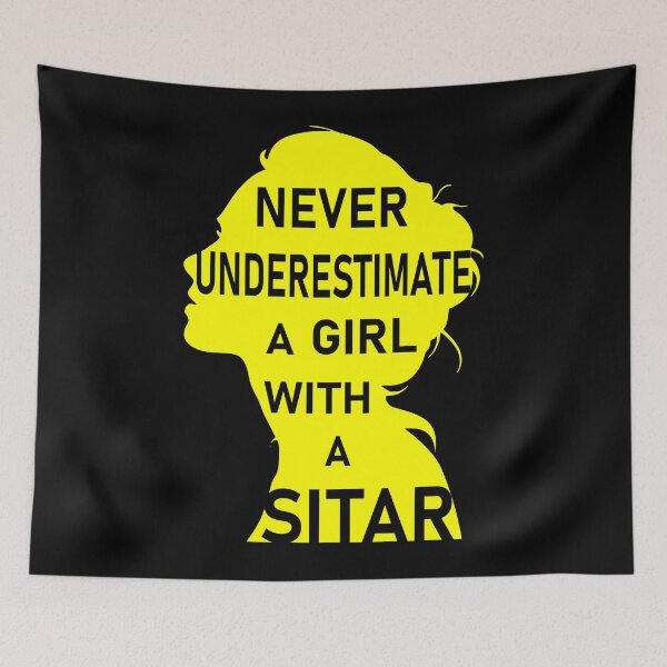 Item preview, Never Underestimate a Girl with a Sitar designed and sold by geoji.