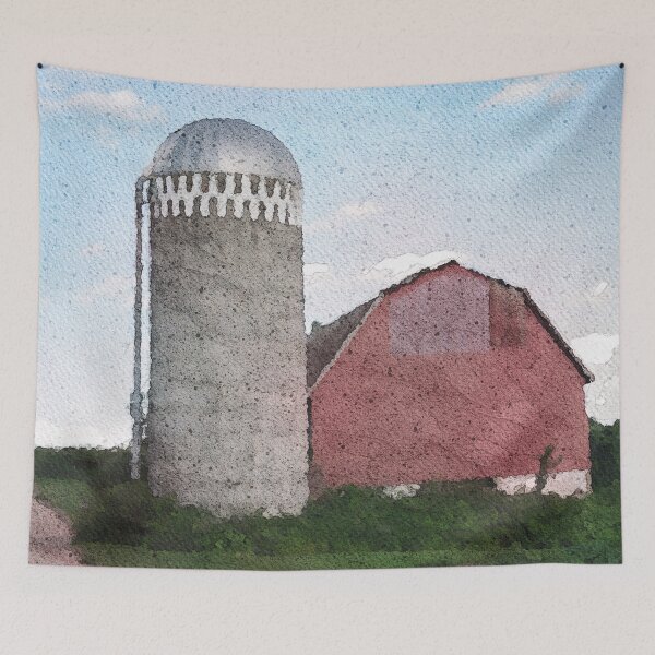 Item preview, Barn watercolor designed and sold by A. Koh.