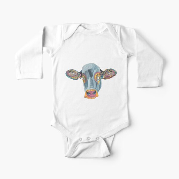 Cute Cow - Don't eat me ... by Giselle Long Sleeve Baby One-Piece