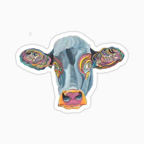 Cute Cow - Don't eat me ... by Giselle Sticker