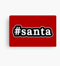 Santa - Christmas - Hashtag - Black & White Canvas Print