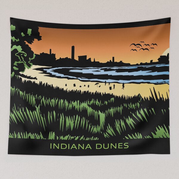 Item preview, Factory Sunset Indiana Dunes Poster designed and sold by indianadunes.