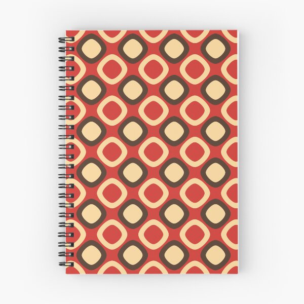 Item preview, Retro Mid Century Mod Squares Geometric Design In Burnt Orange, Brown and Cream designed and sold by lovevisionkarma.