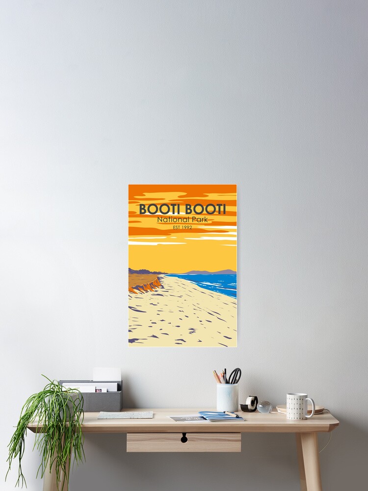 Thumbnail 2 of 3, Poster, Booti Booti National Park Australia Vintage designed and sold by KrisSidDesigns.