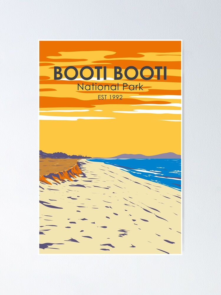 Thumbnail 1 of 3, Poster, Booti Booti National Park Australia Vintage designed and sold by KrisSidDesigns.