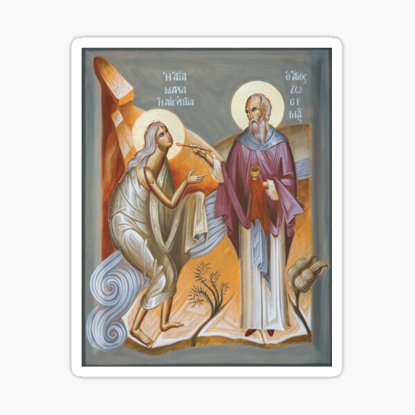 St Mary of Egypt and St Zosimas Sticker