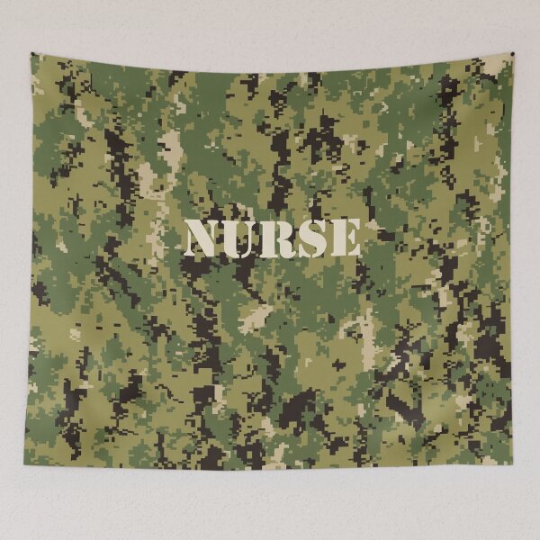 Item preview, Marine Pattern (MARPAT), NWU typeIII AOR-2, digital camouflage pattern swatch. US. Marines, US.navy - text: NURSE, typographic designed and sold by NineJuly.