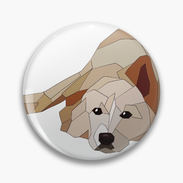 Item preview, Geometric White Dog - Laying Down designed and sold by Phosphorescent Dreaming.