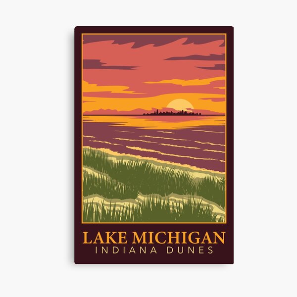 Lake Michigan Indiana Dunes Poster Canvas Print