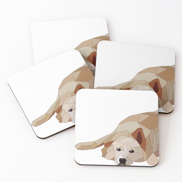 Item preview, Geometric White Dog - Laying Down designed and sold by Phosphorescent Dreaming.