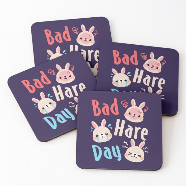 Item preview, Bad Hare Day Funny Rabbit Bunny Pun designed and sold by jaygo.