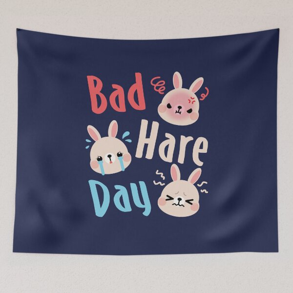 Item preview, Bad Hare Day Funny Rabbit Bunny Pun designed and sold by jaygo.
