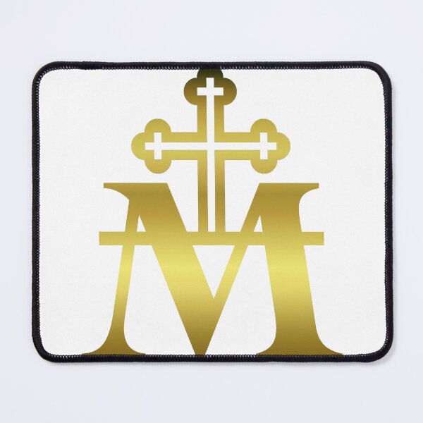 Item preview, Golden Marian Symbol / Cross Catholic designed and sold by Rebecca Hoven.