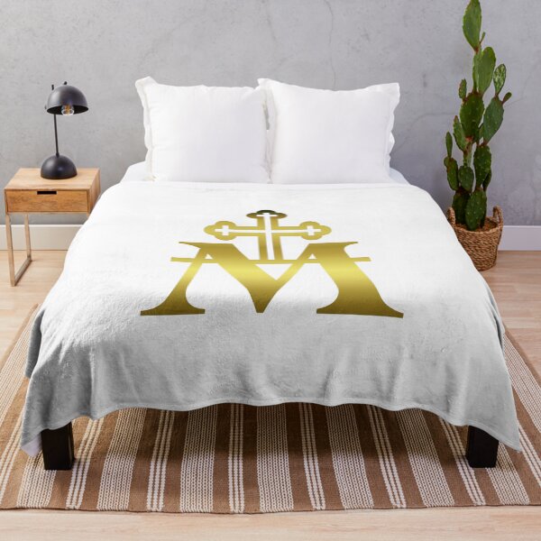 Item preview, Golden Marian Symbol / Cross Catholic designed and sold by Rebecca Hoven.