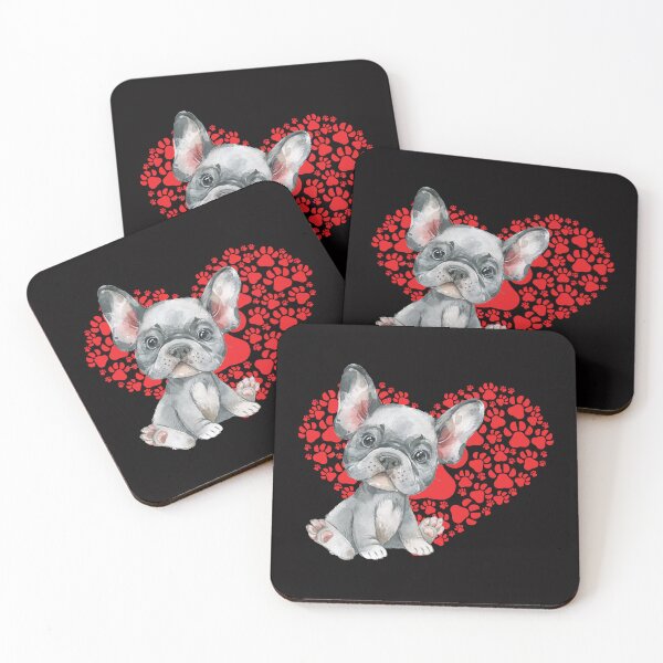 Item preview, My Valentine has 4 Paws- My Dog is my Valentine- French Bulldog- Gray and White designed and sold by Mumzy2many.