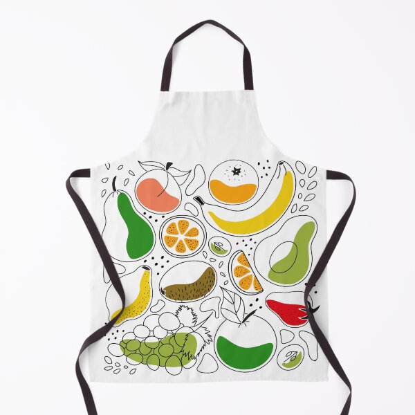 Item preview, Doodles contour set of illustrations of fruits and berries - apple, peach, pear, avocado, citrus, orange, strawberry, banana, grape, kiwi, lemon, tangerine designed and sold by Dynamisa.