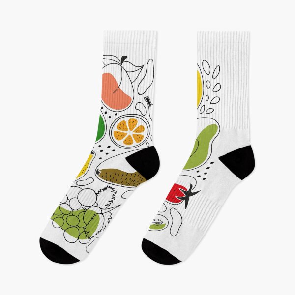 Item preview, Doodles contour set of illustrations of fruits and berries - apple, peach, pear, avocado, citrus, orange, strawberry, banana, grape, kiwi, lemon, tangerine designed and sold by Dynamisa.