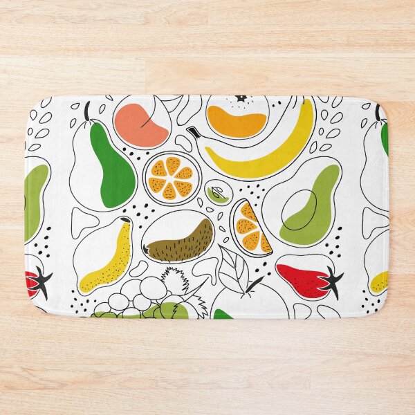 Item preview, Doodles contour set of illustrations of fruits and berries - apple, peach, pear, avocado, citrus, orange, strawberry, banana, grape, kiwi, lemon, tangerine designed and sold by Dynamisa.