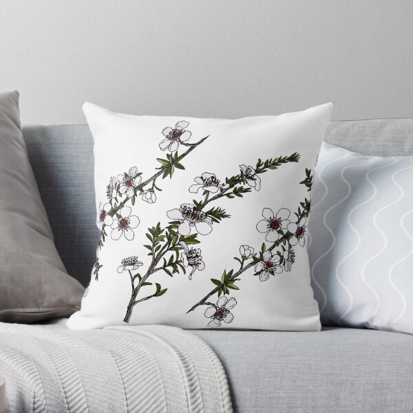 Manuka on white Throw Pillow