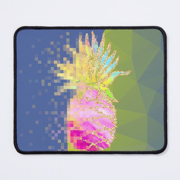 Pink Pixelated Pineapple  Mouse Pad