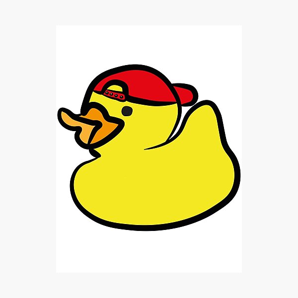 "Cute rubber duck wearing a backwards baseball cap" Photographic Print