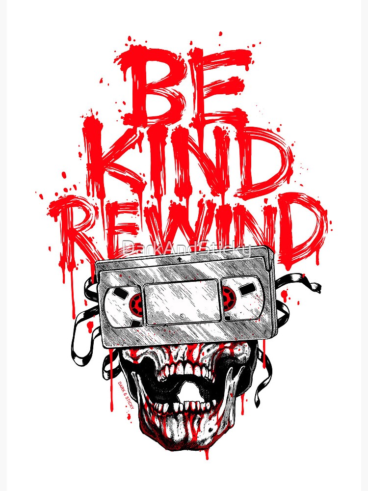 BE KIND REWIND vhs skull tee | Horror | 80s Horror | Vhs