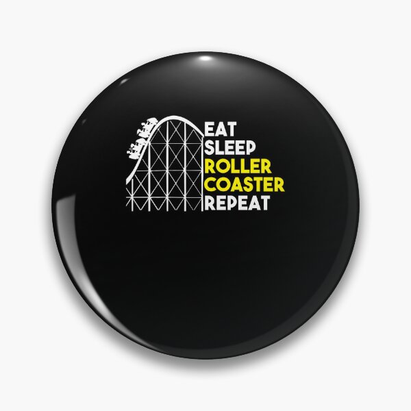 Aperçu de l'œuvre Eat Sleep Roller Coaster Repeat, Funny Roller Coasters créée et vendue par Quickhappy.