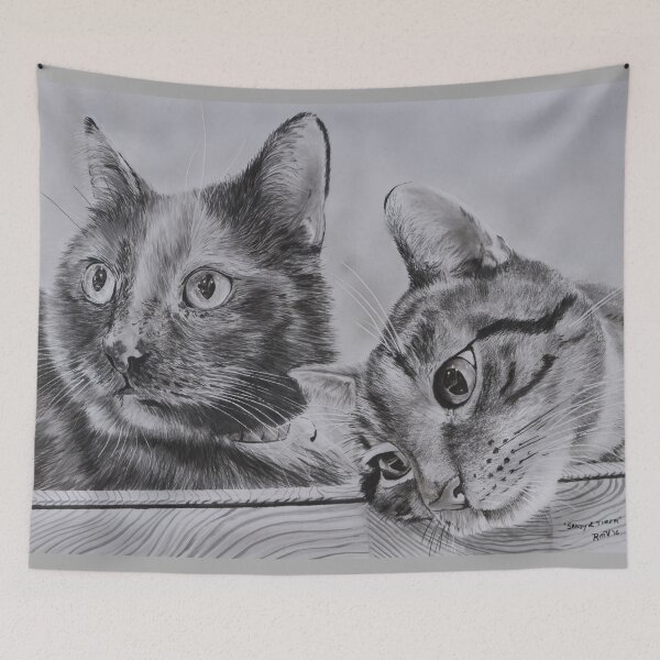 Item preview, "Sandy and Tiger" - Cat portraits designed and sold by RmvPortraitsArt.