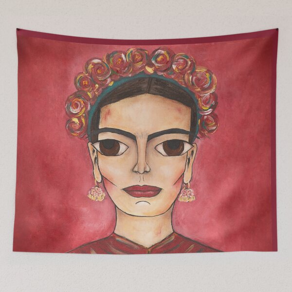 Item preview, Frida Kahlo Red Abstract Portrait designed and sold by ZoJovArt.