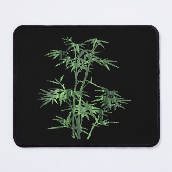 Item preview, Bamboo, bamboo leaf nature design green on black background designed and sold by Areashor.