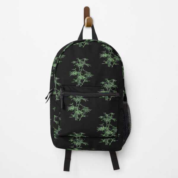 Item preview, Bamboo, bamboo leaf nature design green on black background designed and sold by Areashor.