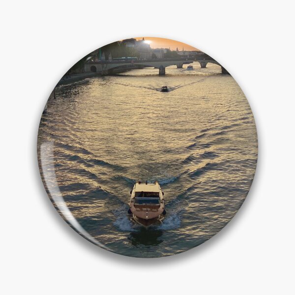 Item preview, Boat navigating the Seine river at sunset designed and sold by Travel Planet.