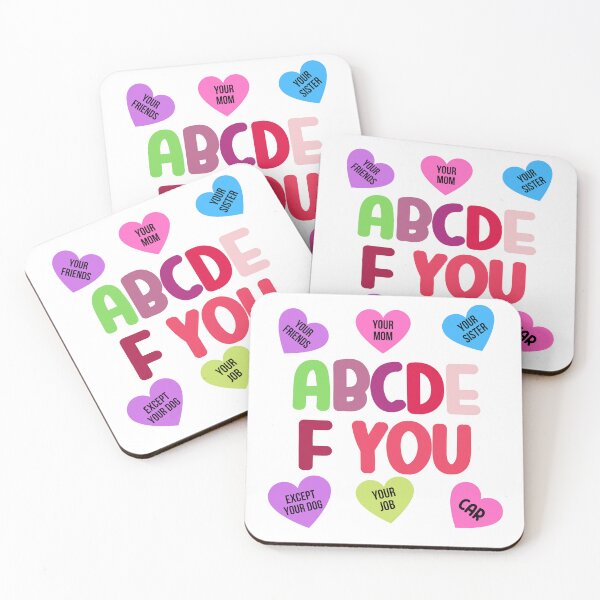 Item preview, ABCDEFU bleached alphabet - Valentines Bleached  heart- Matching funny abcdefu  designed and sold by Live  Today.