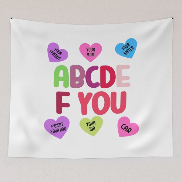 Item preview, ABCDEFU bleached alphabet - Valentines Bleached  heart- Matching funny abcdefu  designed and sold by Live  Today.