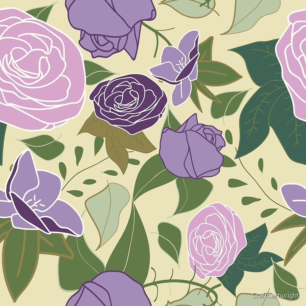 "Lilac silk roses" by CraftCartwright Redbubble