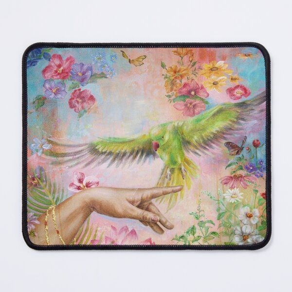 Item preview, Tulsi Devi with parrot designed and sold by StudioADM.
