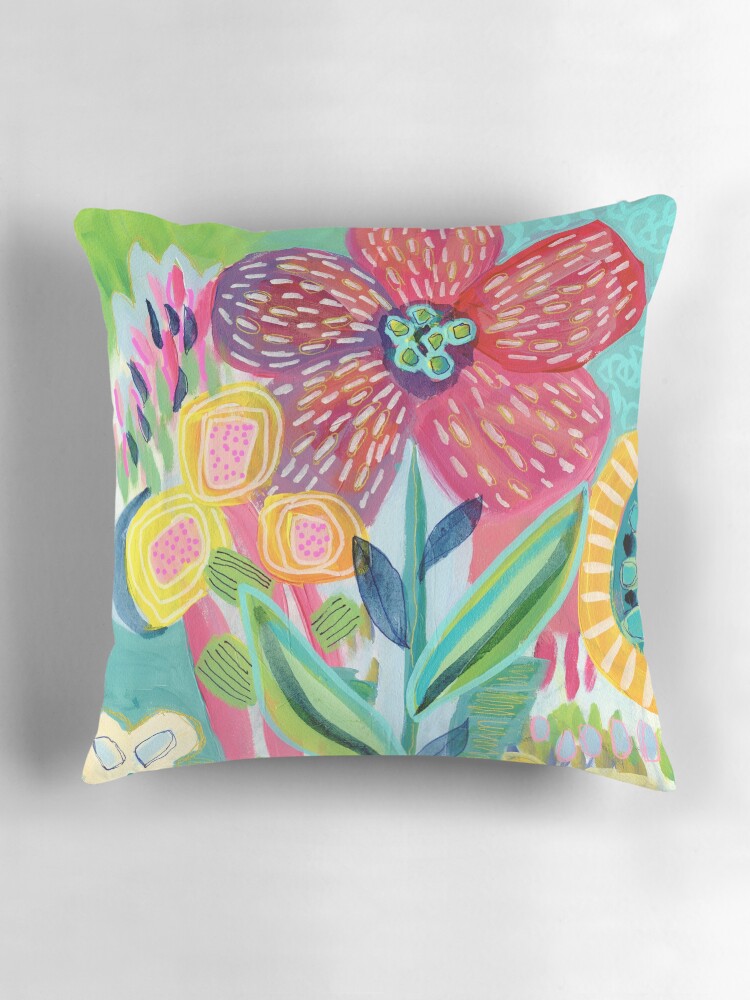 Thumbnail 3 of 4, Pillow, Happy Garden designed and sold by suzanneallard.