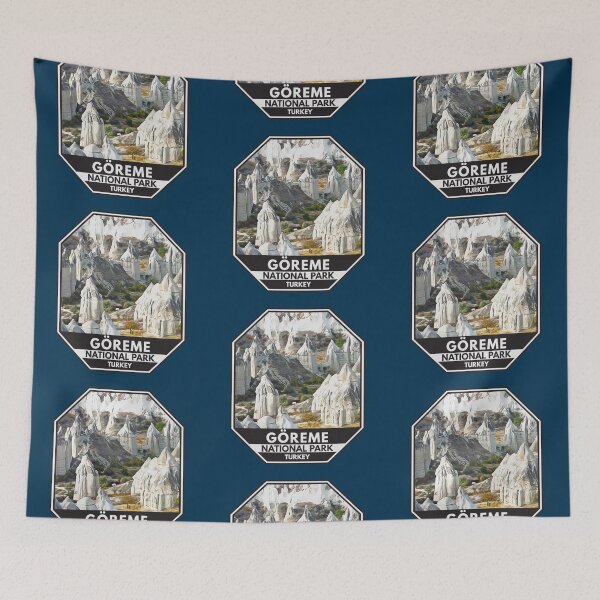 Item preview, Goreme National Park Turkey Fairy Chimneys Watercolor designed and sold by KrisSidDesigns.
